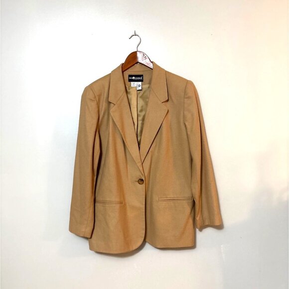 Sag Harbor Jackets & Blazers - Sag Harbor Petite Womens Camel Wool Blazer Size 12P Single Button
